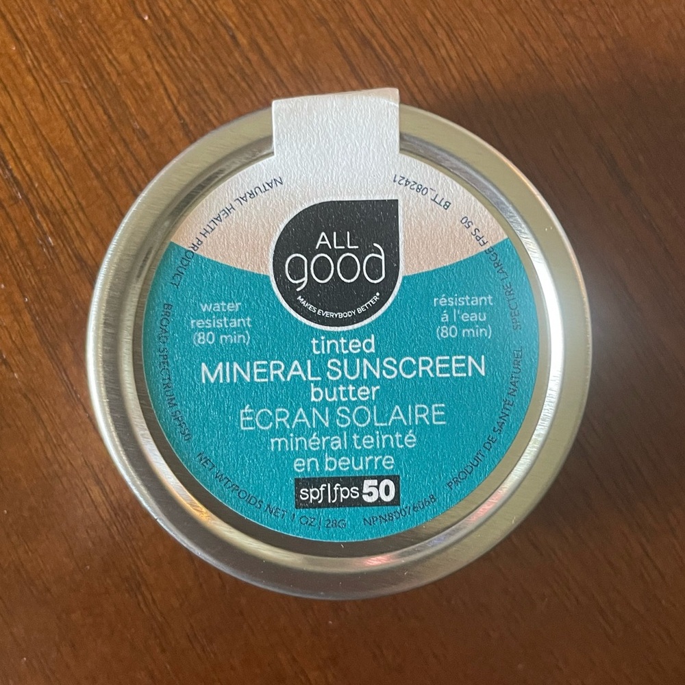 ALL good sunscreen butter 50 spf reef friendly tinted travel size